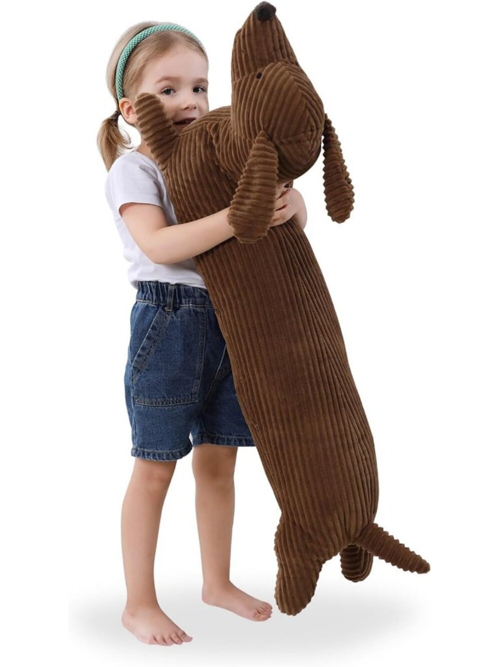 36” Plush Dachshund Stuffed Animal - Long Wiener Dog Body Pillow, Cuddly Toy